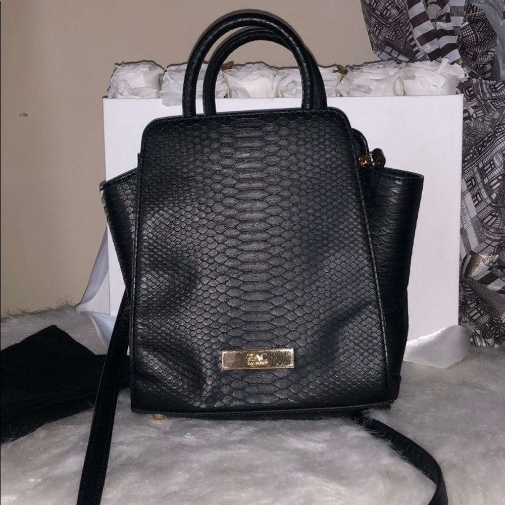 ZAC POSEN snake embossed leather mini crossbody